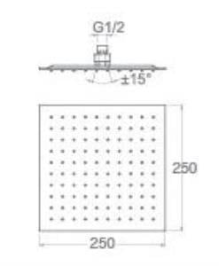 T-MAY Sart-Ç Ankastre Gömme Banyo Bataryası Duş Seti  Tüm Parçalar Dahil 25x25 Başlık