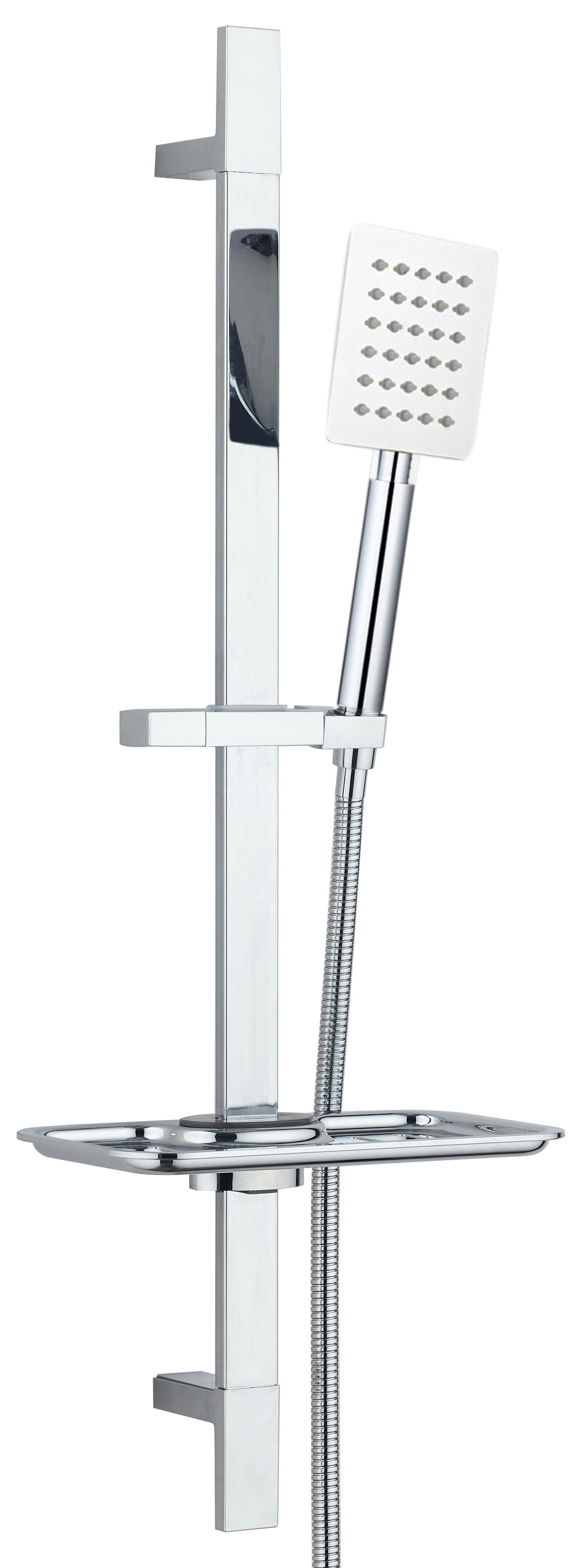 T-MAY Sart Kare Borulu Hareketli Sürgülü Duş Seti Üst Takımı