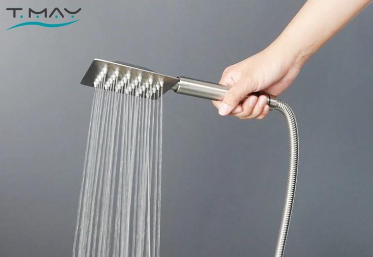T-MAY Sart Mat İnox Lüks Mafsallı Duş Seti Üst Takımı