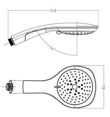 Tema Banyo Bianco El Duş Başlığı+Vera Banyo Duş Hortumu Pvc Kopmaz