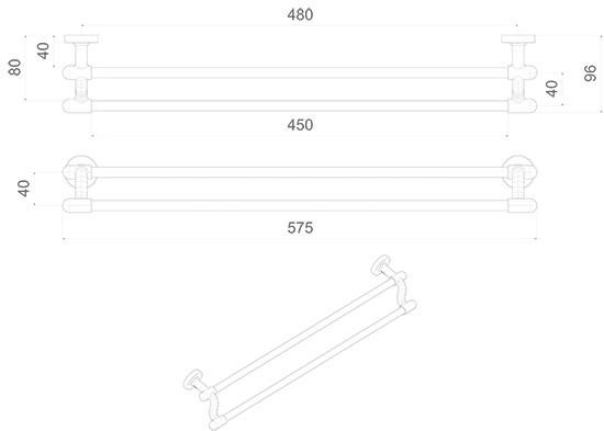 TEMA Banyo Lavabo Mare İkili Uzun Havluluk 71232