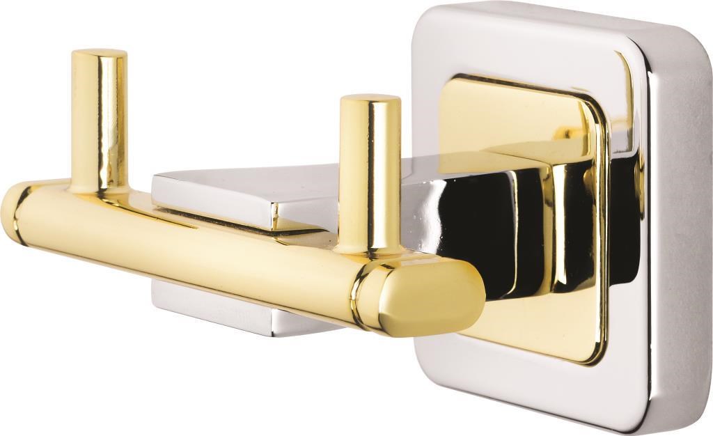 Tema Banyo Local 2'li Bornoz Askılık Altın Renkli Krom (İkili)   71523-1