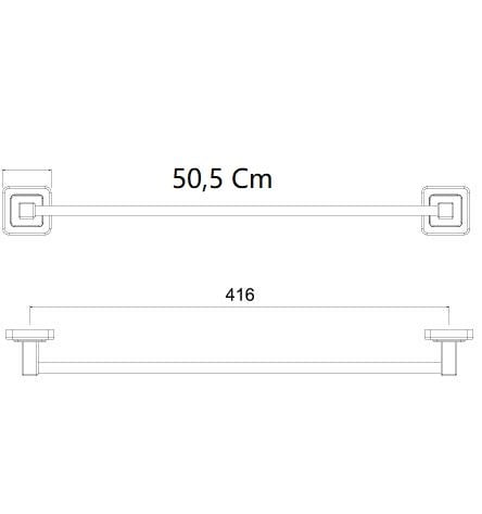 Tema Banyo Premium Local  Uzun Havluluk 48cm Altın Renkli 71505-1