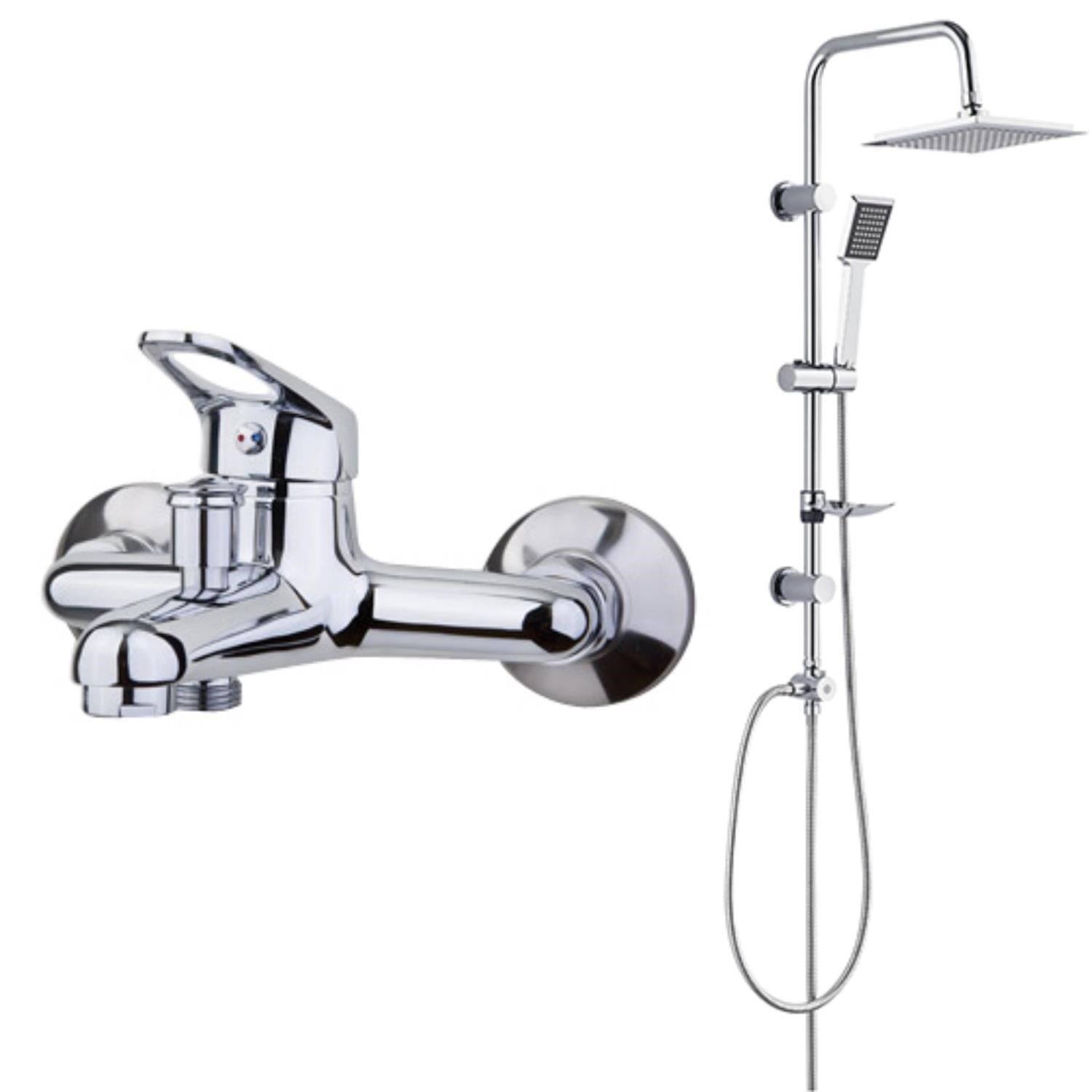 TEMA Solo Banyo Bataryası 61021+TEMA Rain Quadro Banyo Tepe Duş Takımı 53240 2'li Set