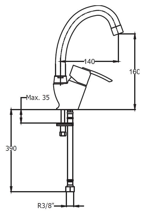 Trio Dicle Max  Kuğu Borulu Eviye / Lavabo Bataryası T32301 5 Yıl Garantili