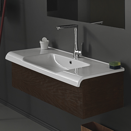 Turkuaz Anova 80 cm Etajerli Dolap Uyumlu Lavabo 80X49.5