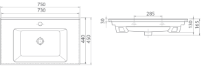 Turkuaz Arte 75 cm Etajerli Dolap Uyumlu Lavabo