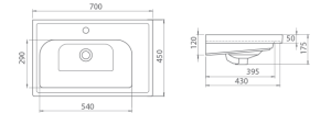 Turkuaz Cerastyle Frame 70 cm Etajerli Lavabo 031100-u