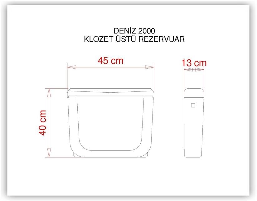 VİSAM Deniz 2000 Stoplu Klozet Üstü Basma Rezervuar 413-001