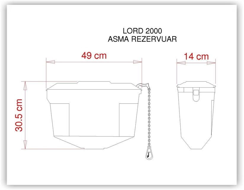 Visam Lord 2000 Asma Rezervuar - 450-001 -Zincirli- Dar-Plastik