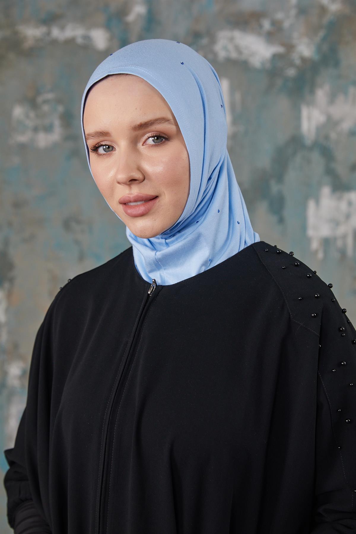 Asya Taşlı Bone-Bebe Mavi