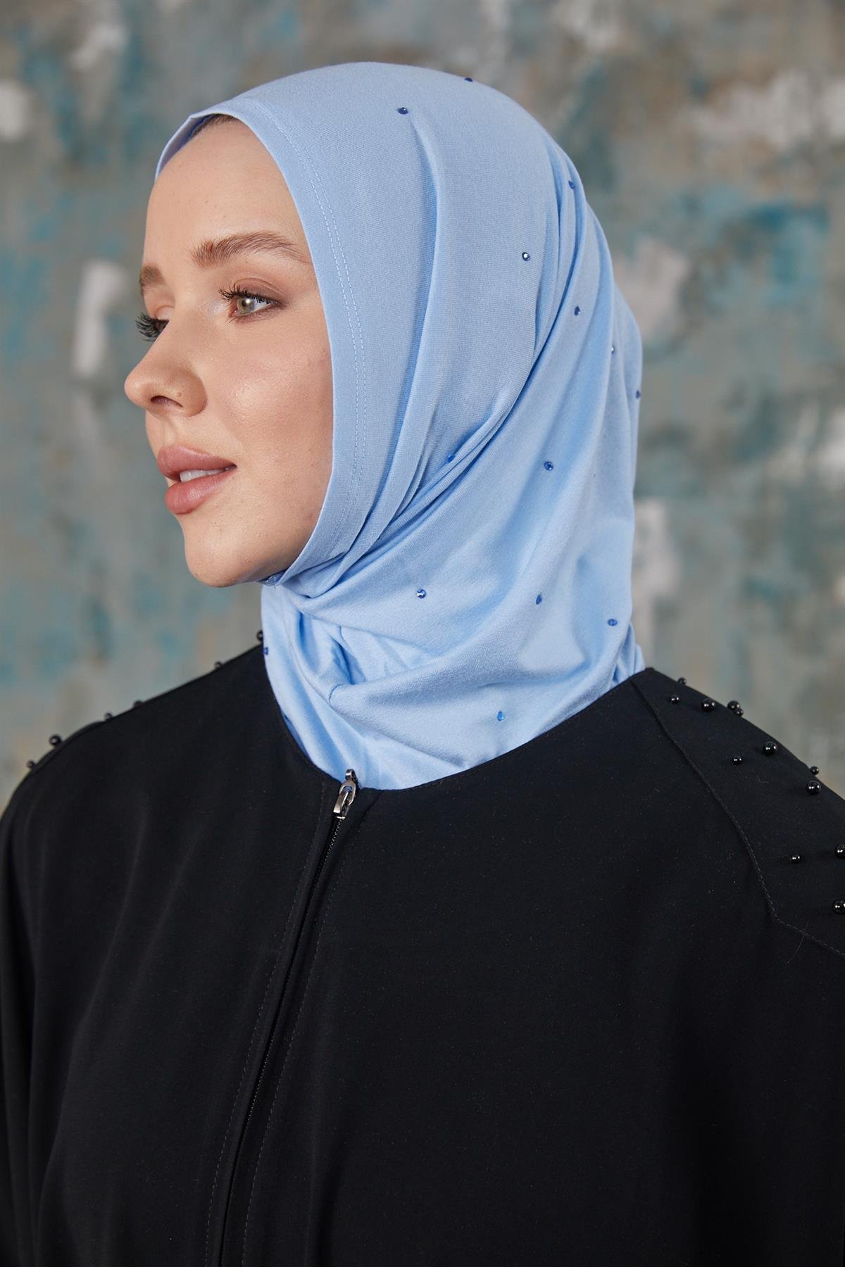 Asya Taşlı Bone-Bebe Mavi