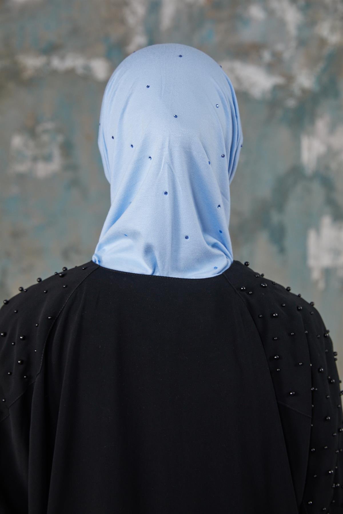 Asya Taşlı Bone-Bebe Mavi