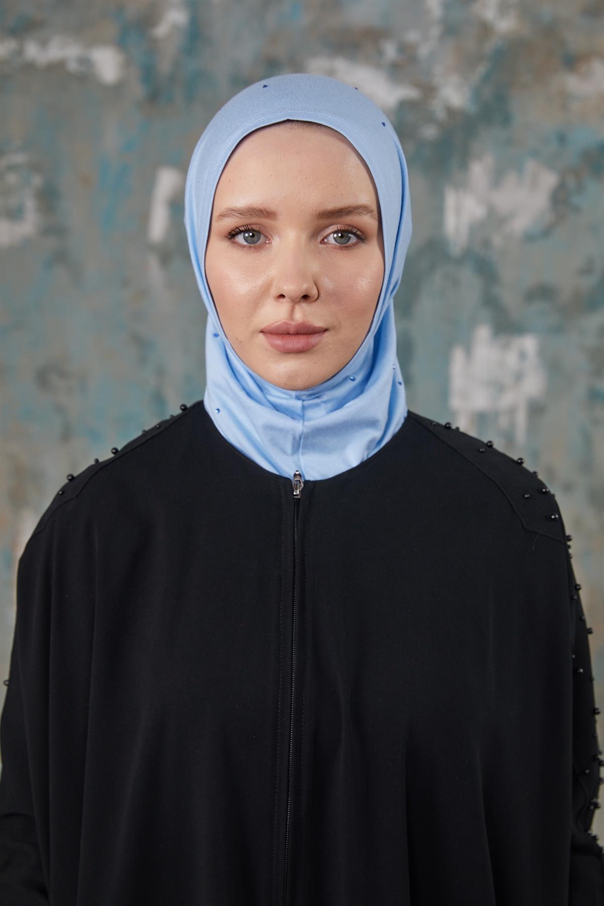 Asya Taşlı Bone-Bebe Mavi