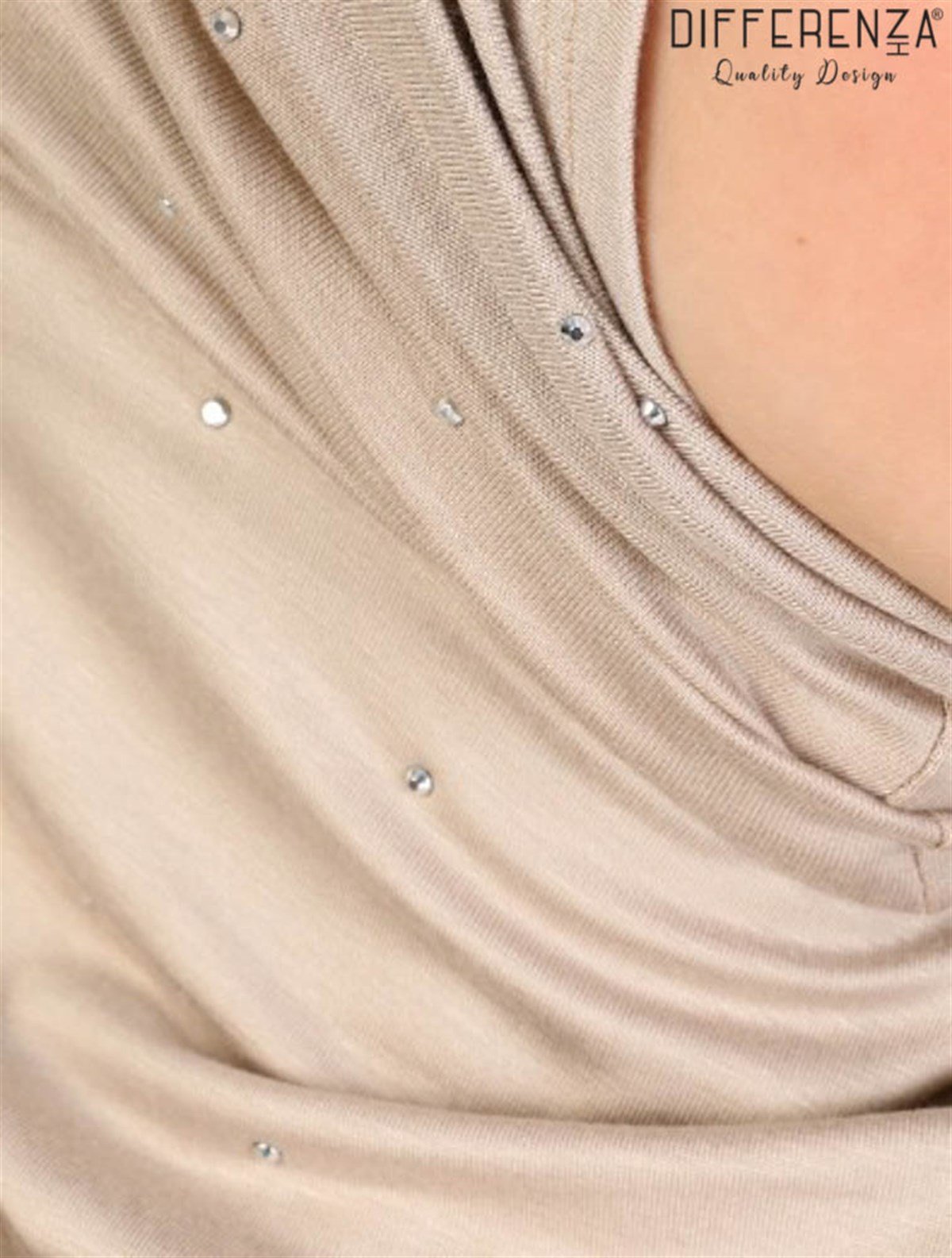 Asya Taşlı Bone-Gümüş Acık Vizon