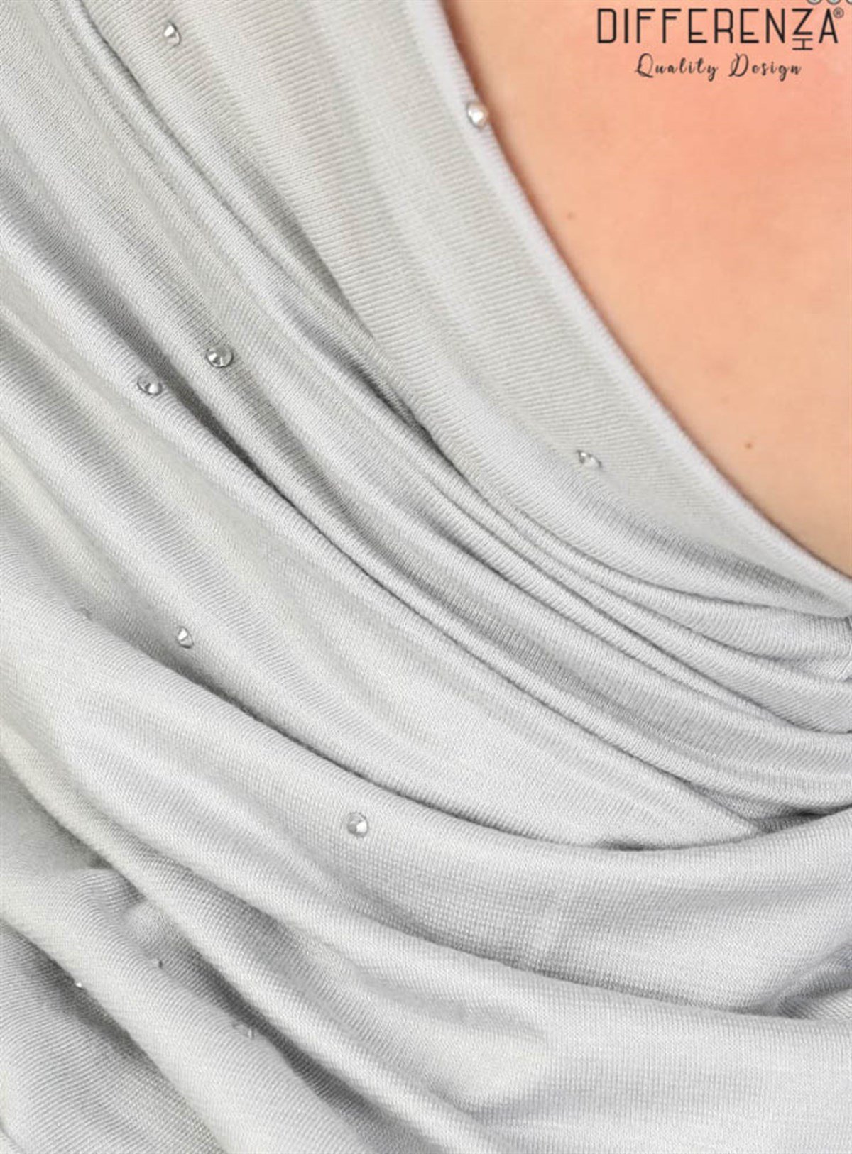 Asya Taşlı Bone-Gümüş Gri