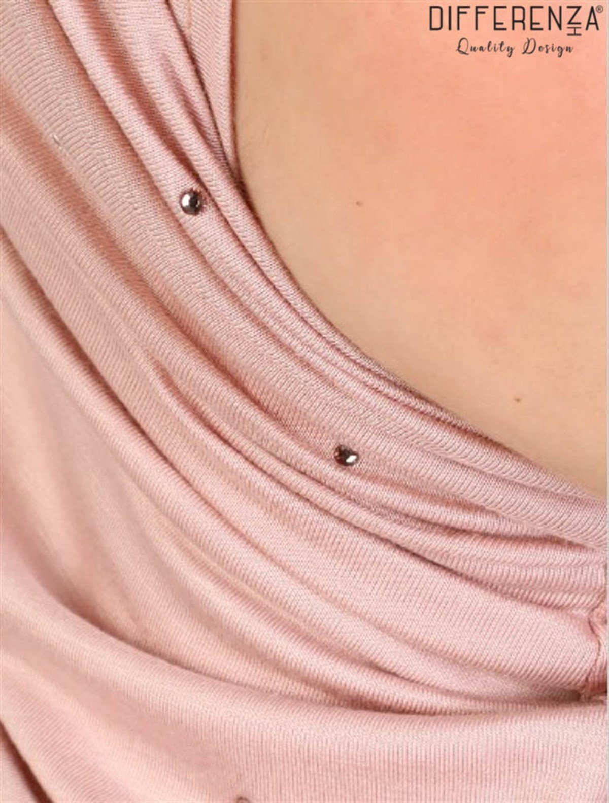 Asya Taşlı Bone-Gümüş Pudra