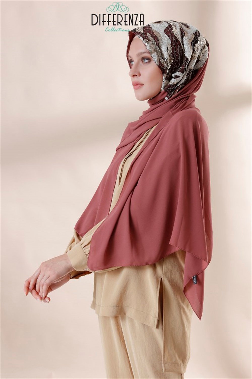 BULUT PAYET ŞAL-Gülkurusu Bej