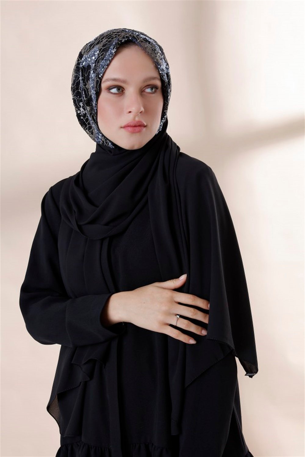 BULUT PAYET ŞAL-Siyahindigo