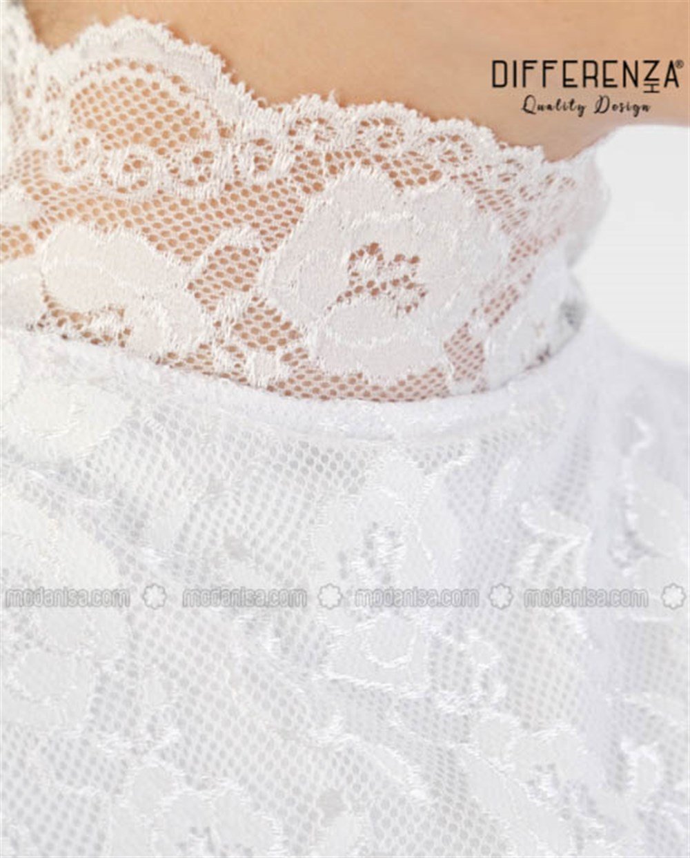 Dantelli Boyunluk-Beyaz