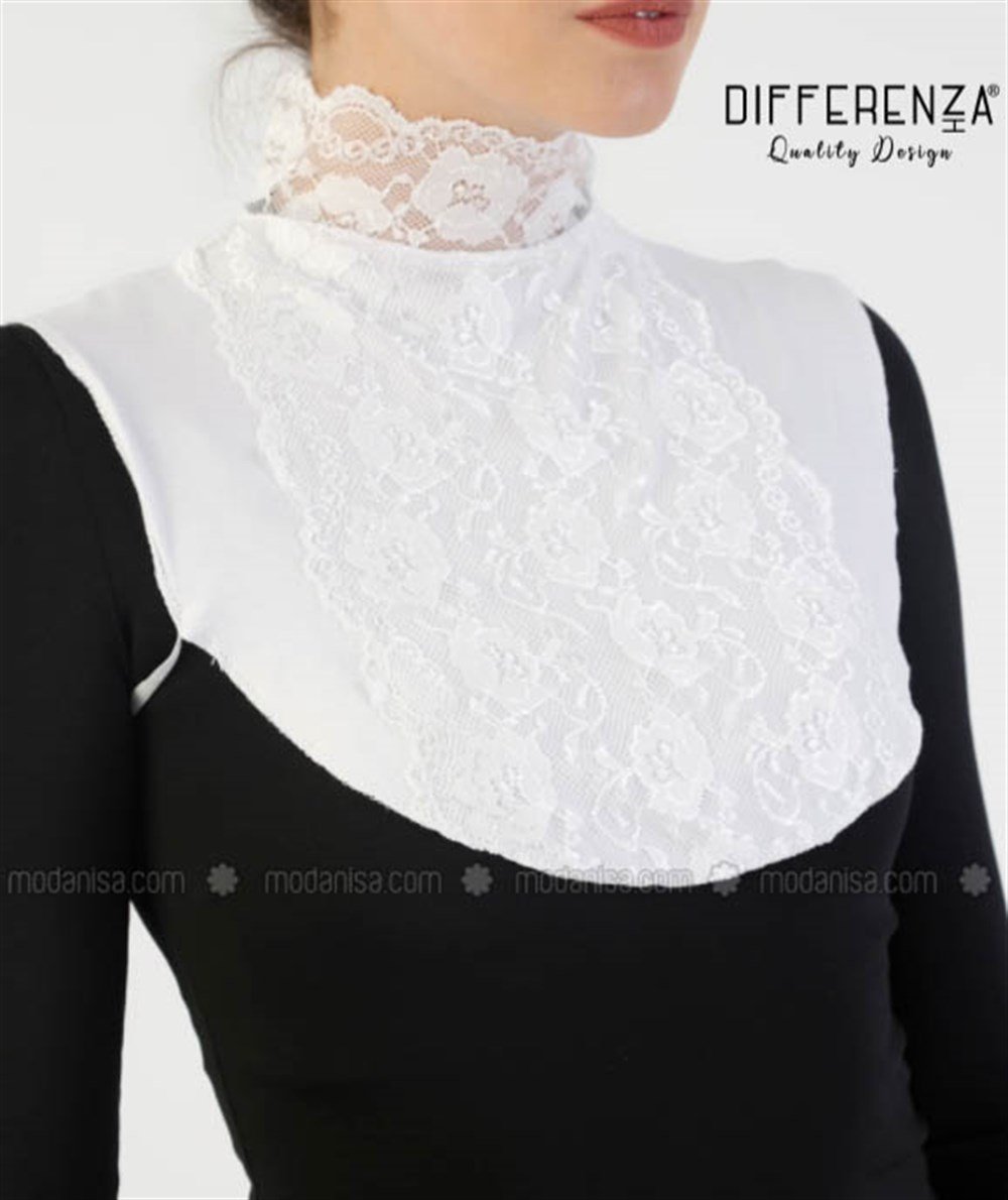 Dantelli Boyunluk-Beyaz