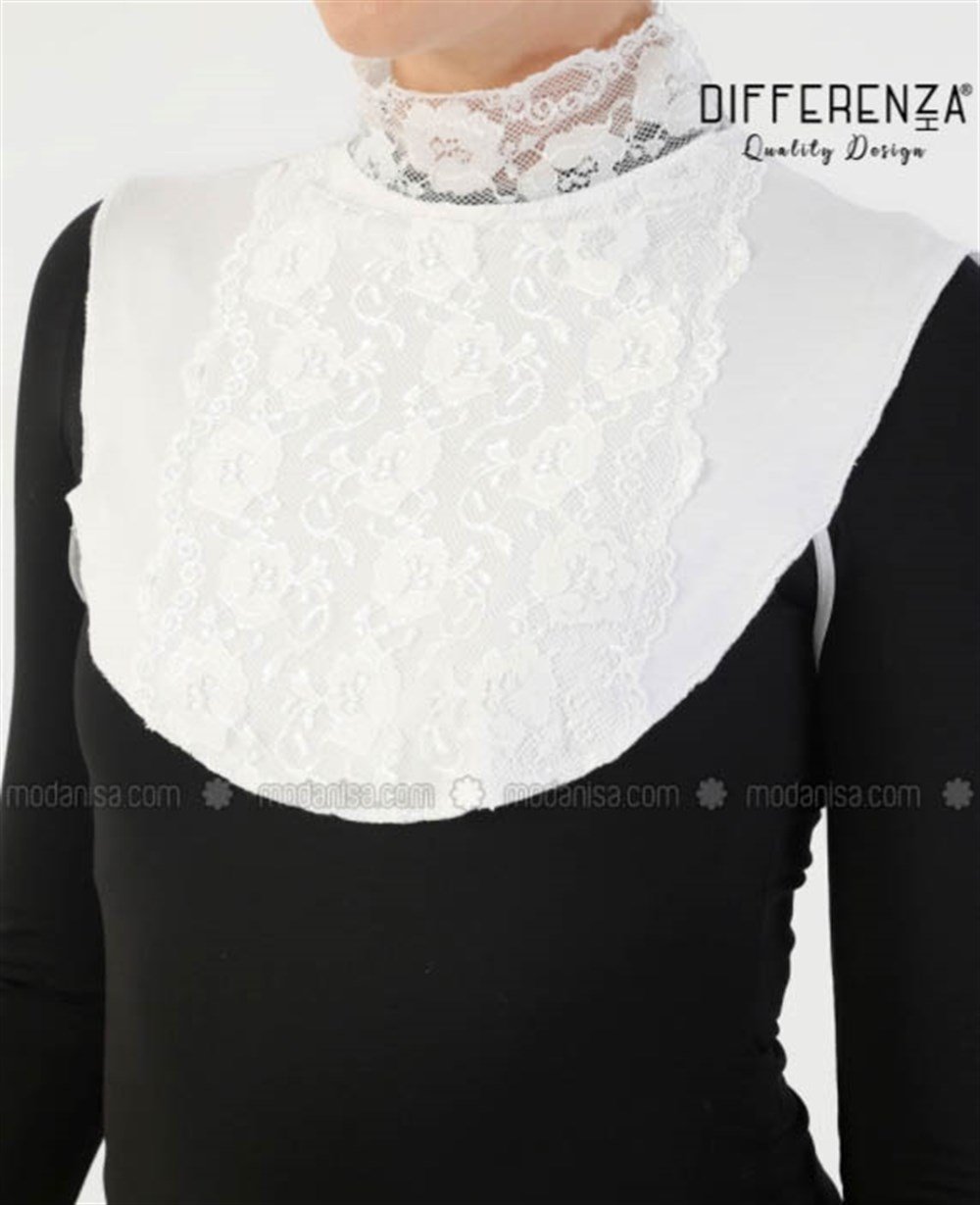 Dantelli Boyunluk-Ekru