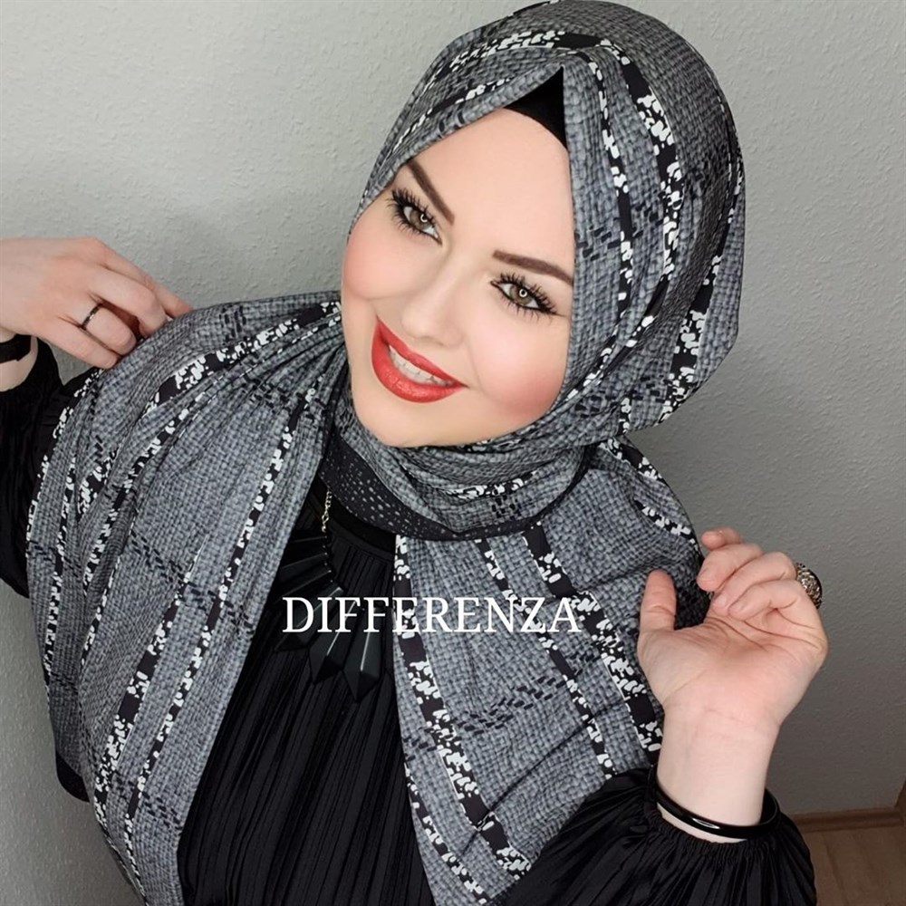 Dokulu Şerit Şal - Füme