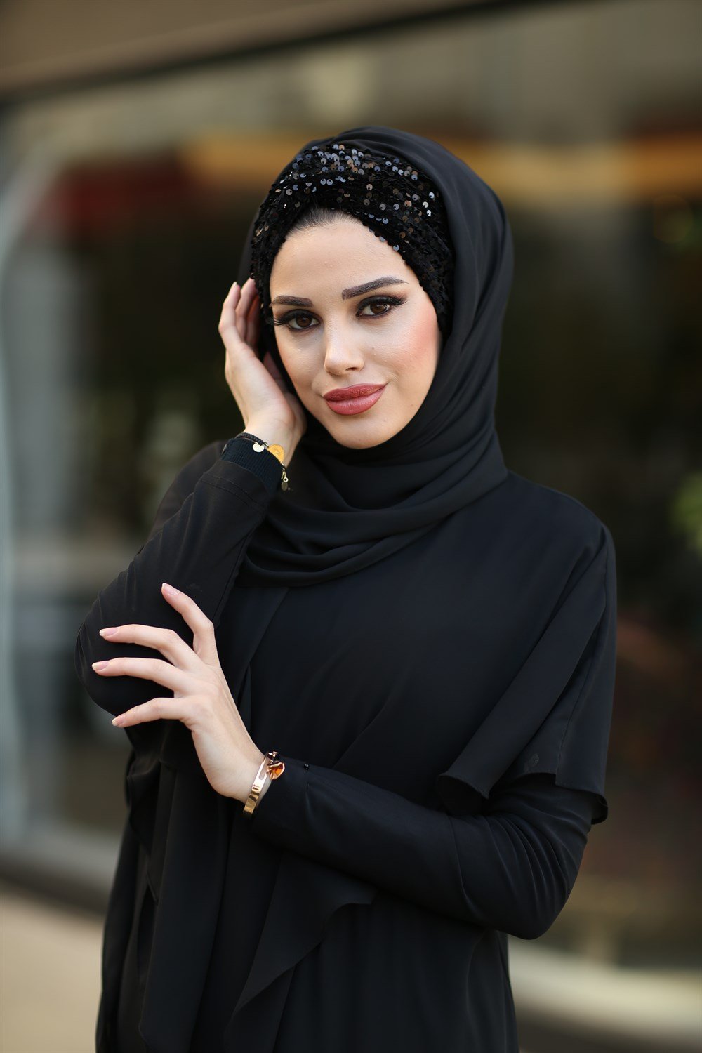 Düğüm Lux Payet Şal -Siyah