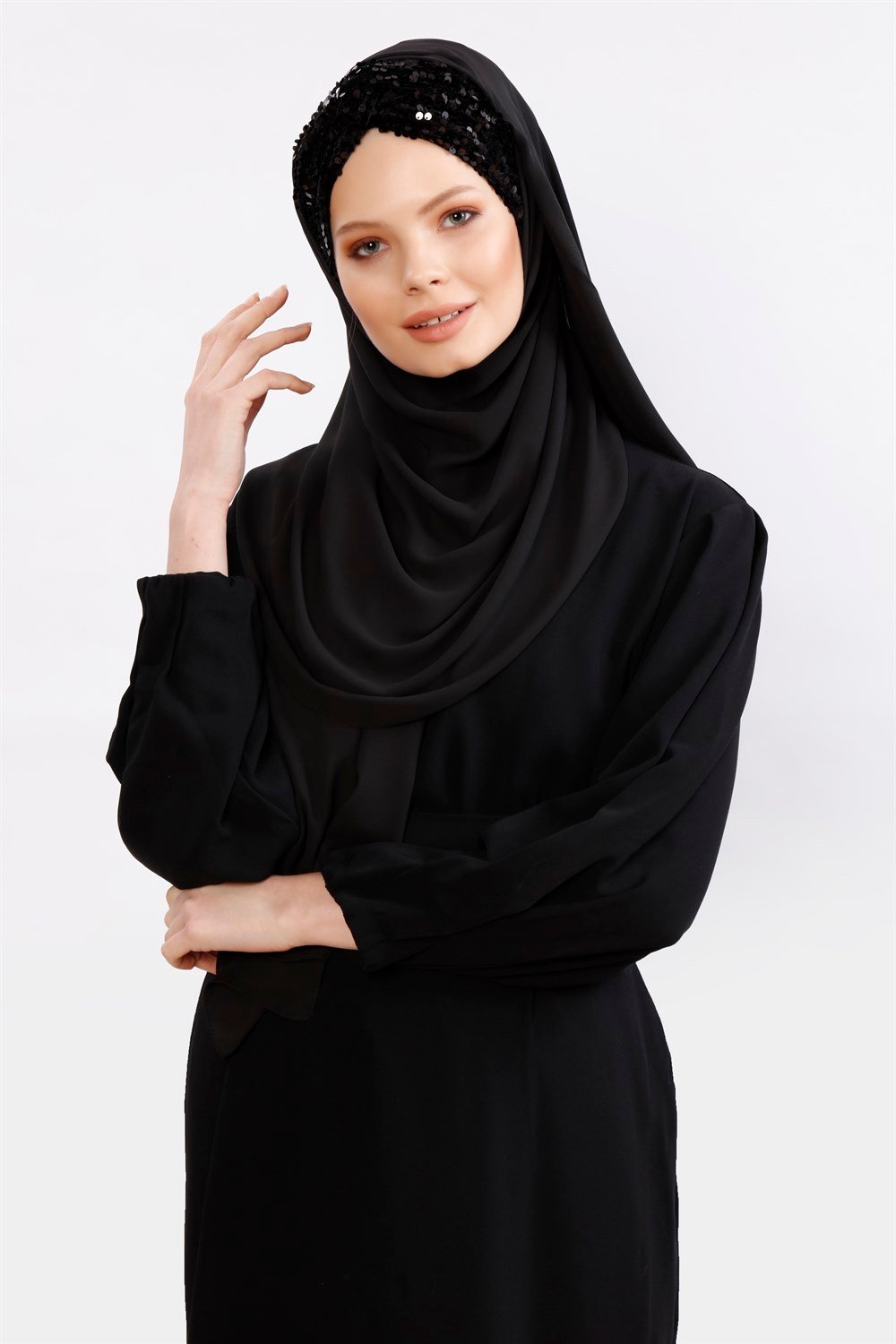 Düğüm Lux Payet Şal -Siyah
