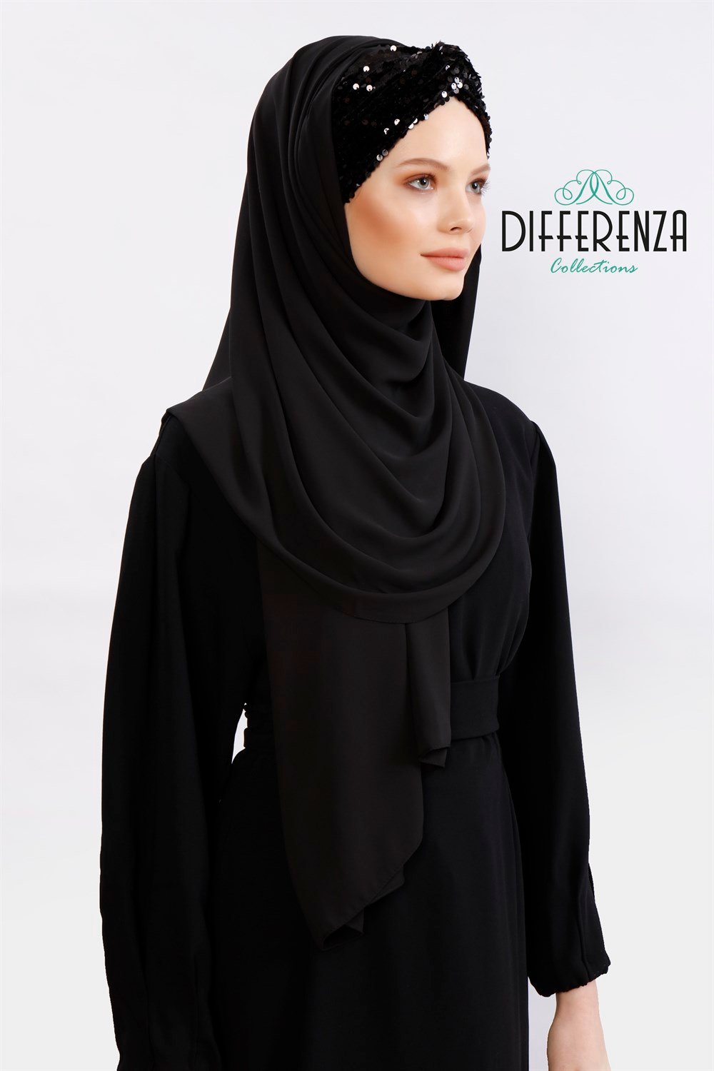 Düğüm Lux Payet Şal -Siyah