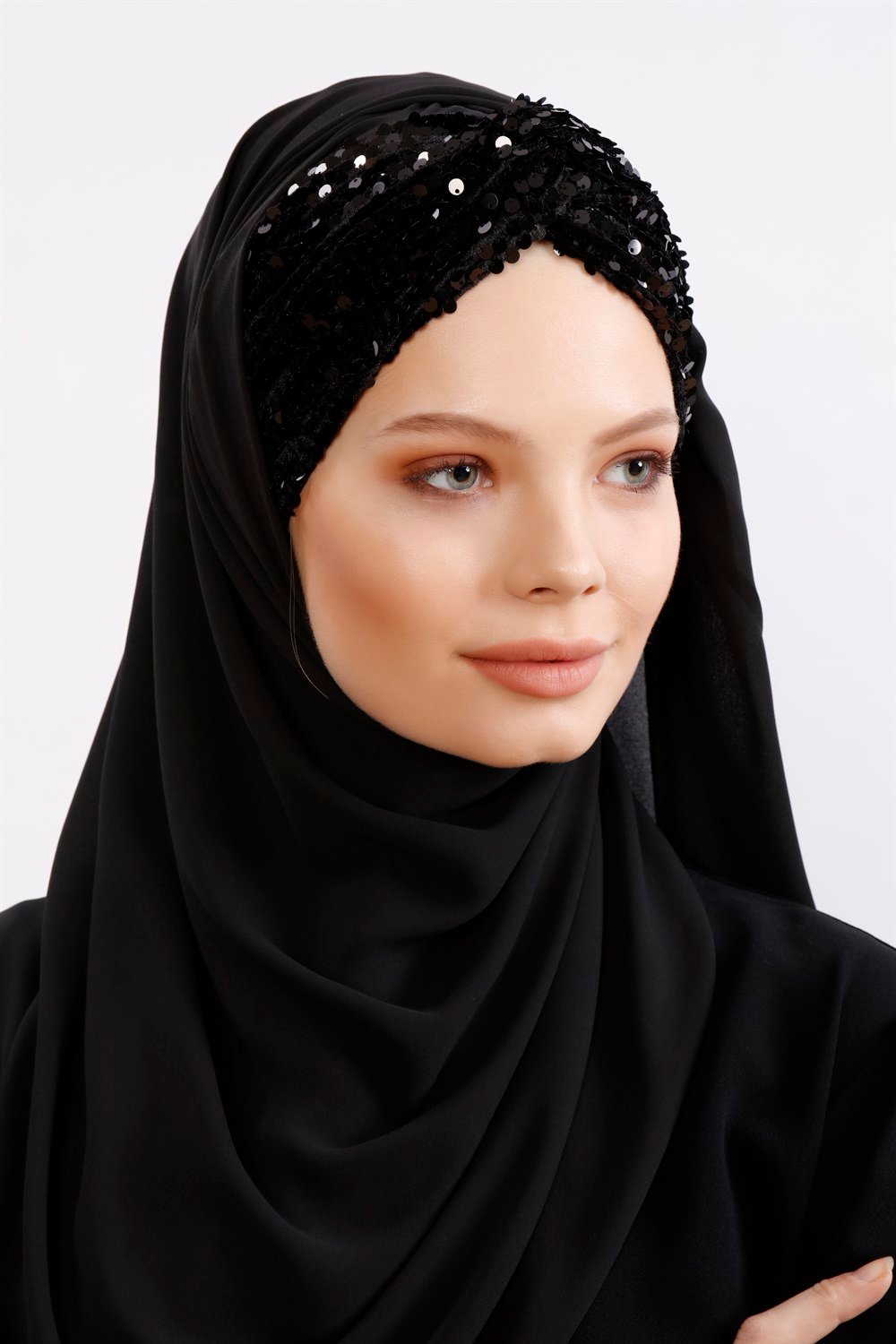 Düğüm Lux Payet Şal -Siyah