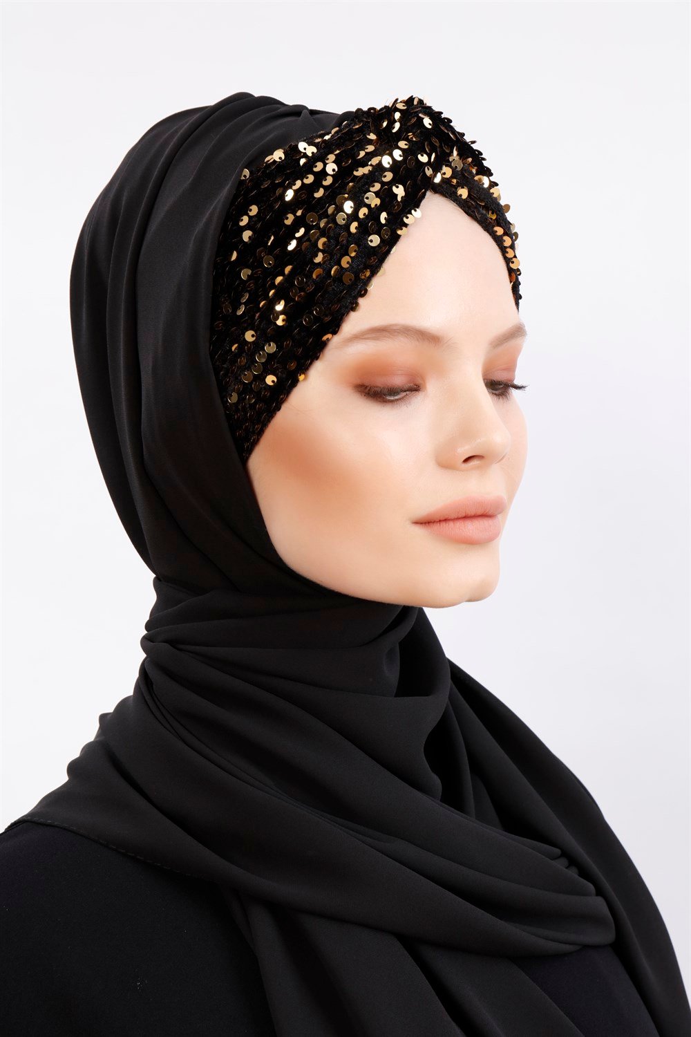 Düğüm Lux Payet Şal -Siyah Gold