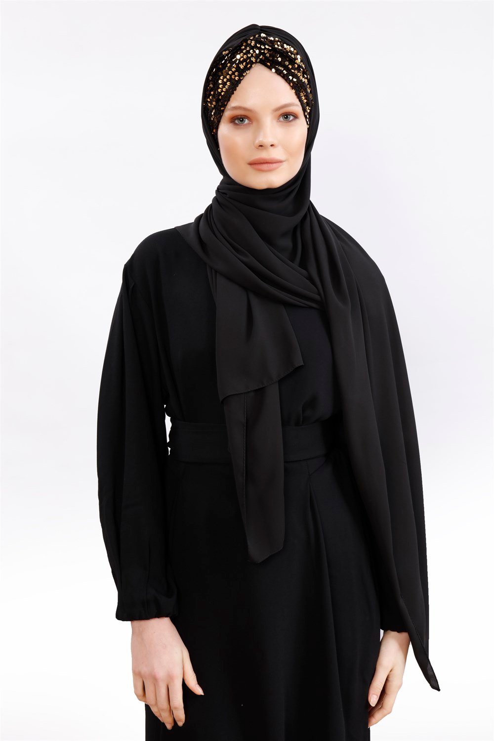 Düğüm Lux Payet Şal -Siyah Gold