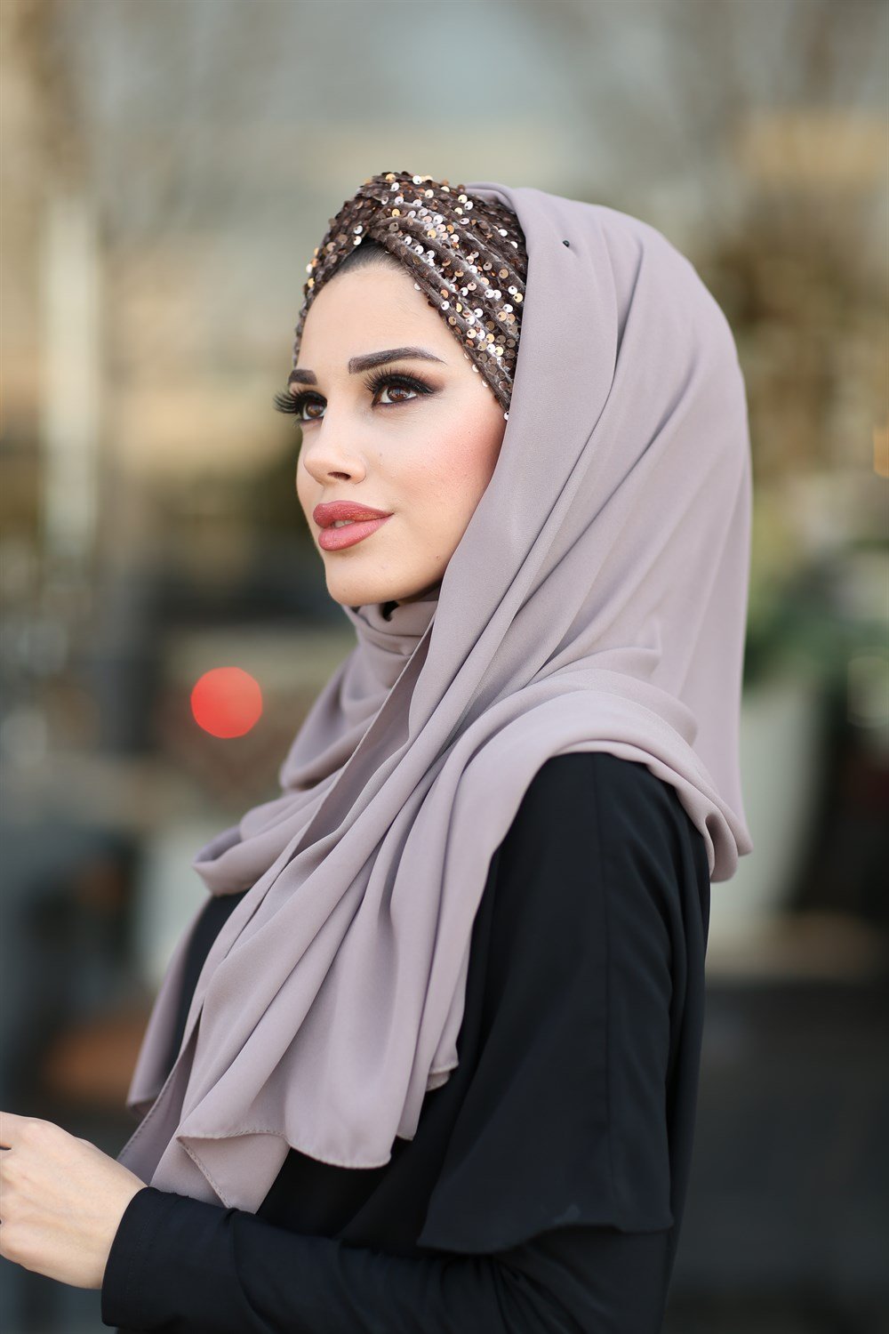 Düğüm Lux Payet Şal -Vizon