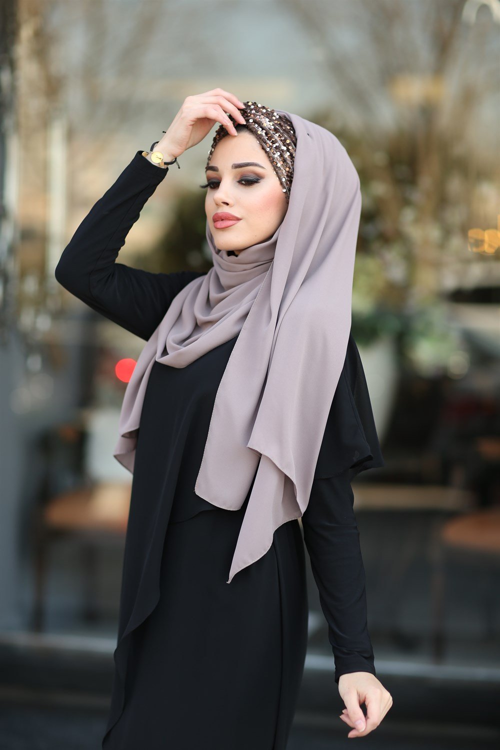 Düğüm Lux Payet Şal -Vizon
