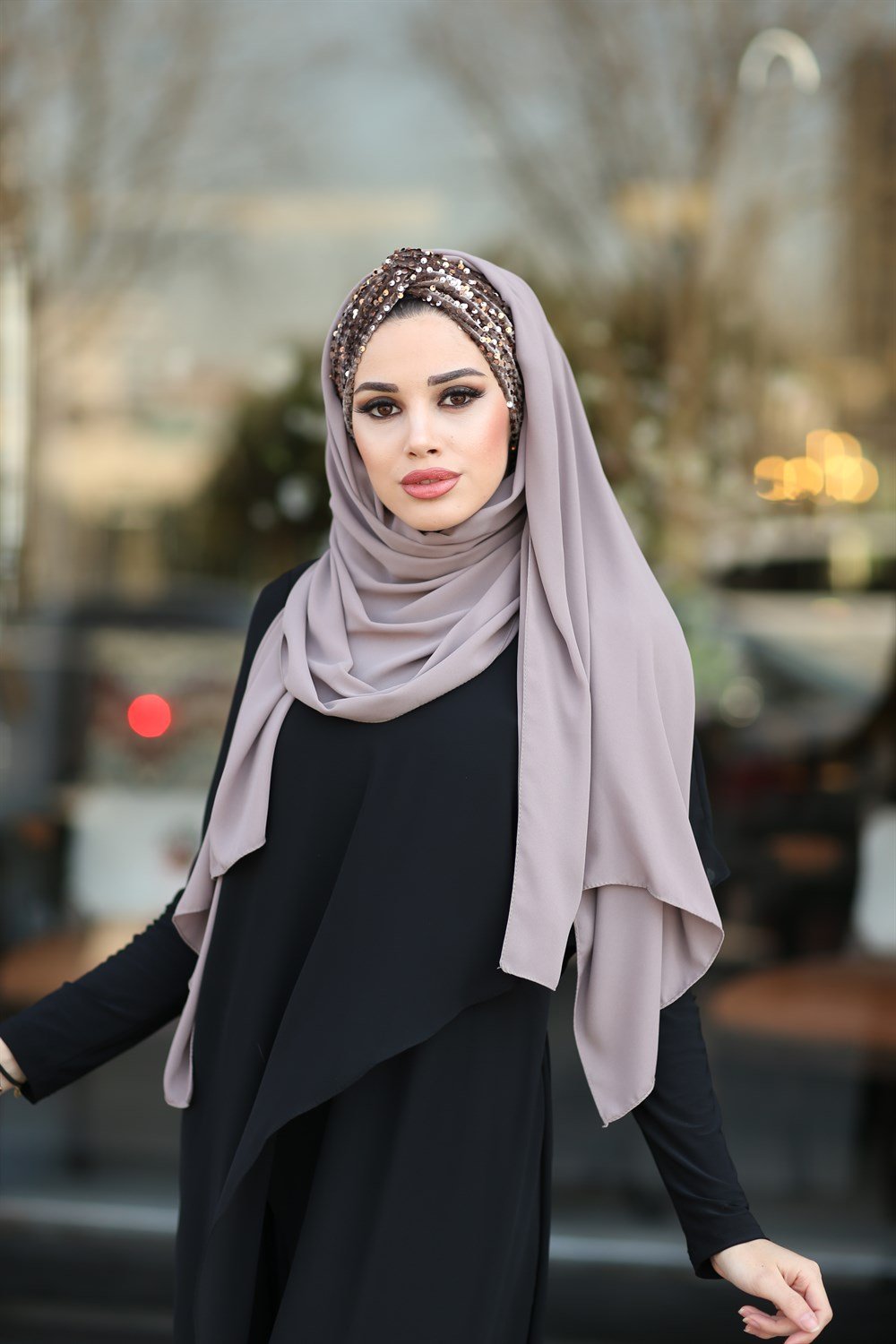 Düğüm Lux Payet Şal -Vizon