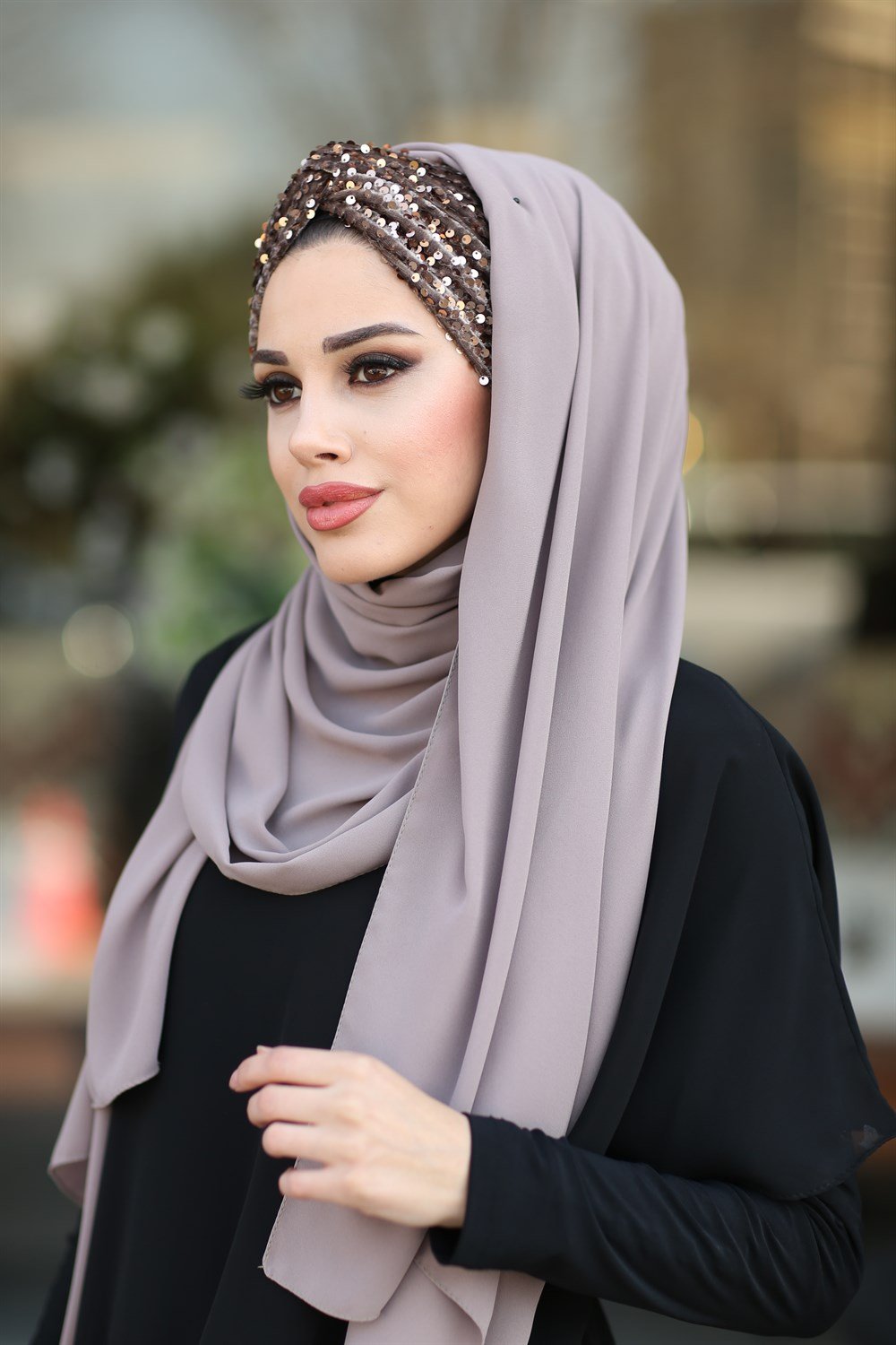 Düğüm Lux Payet Şal -Vizon