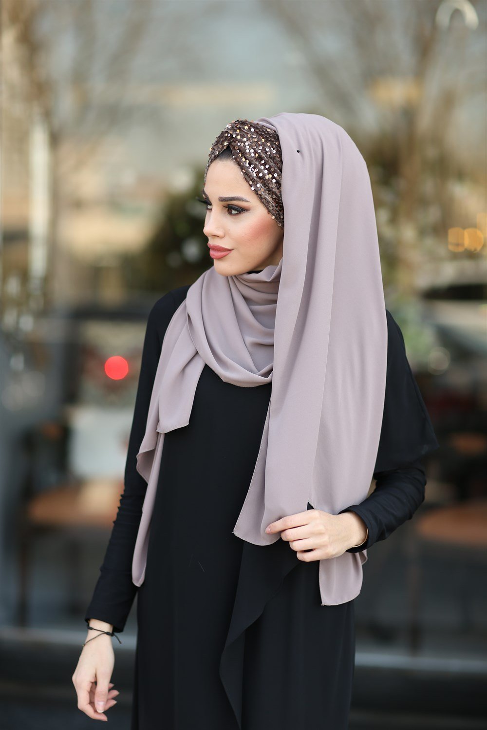 Düğüm Lux Payet Şal -Vizon