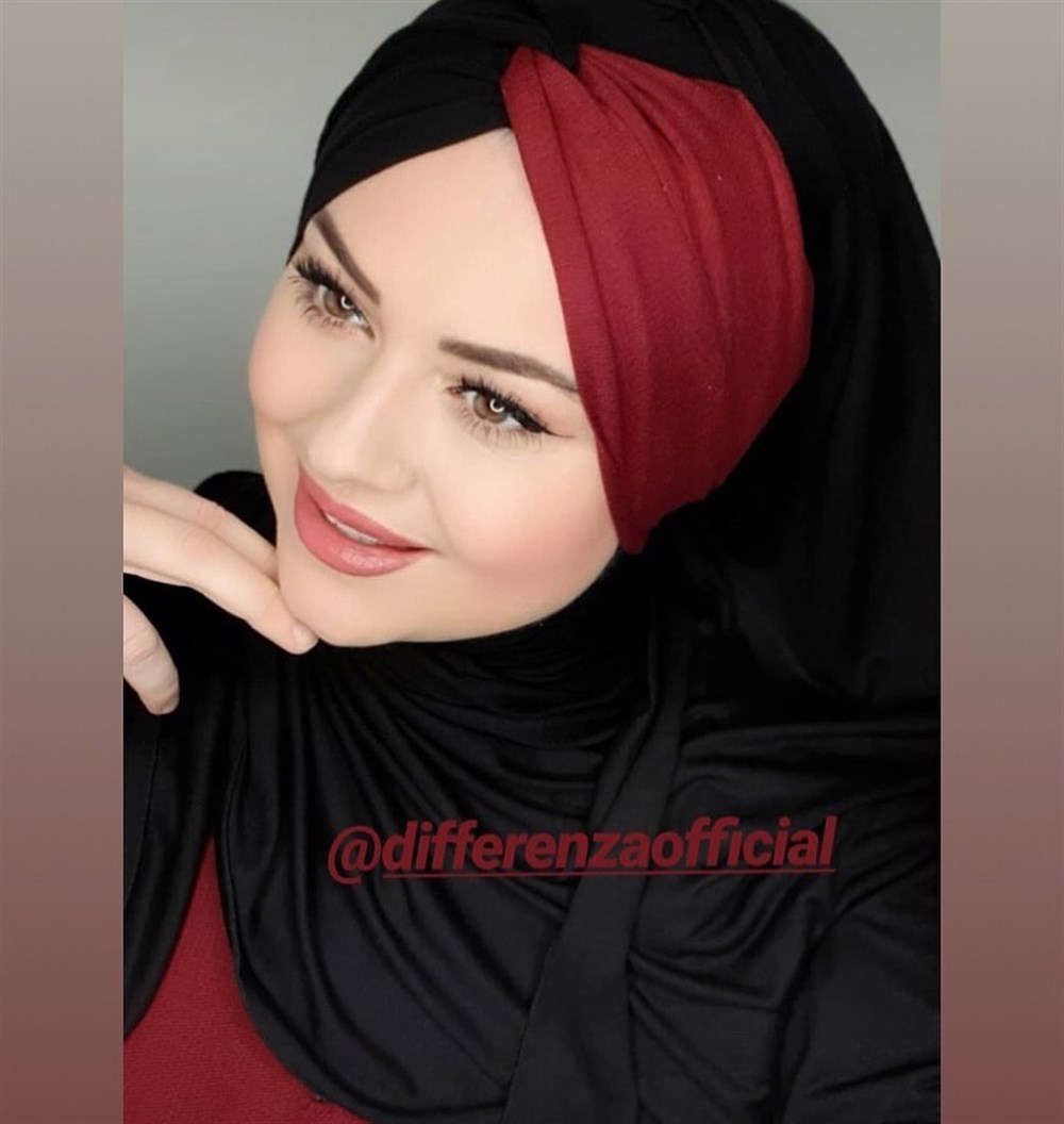 Düğüm Penye Şal - Siyah Bordo