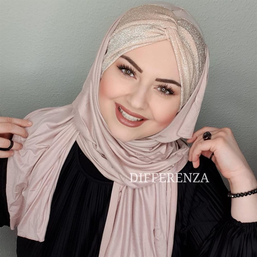 Düğüm Prenses Penye Şal - Pudra