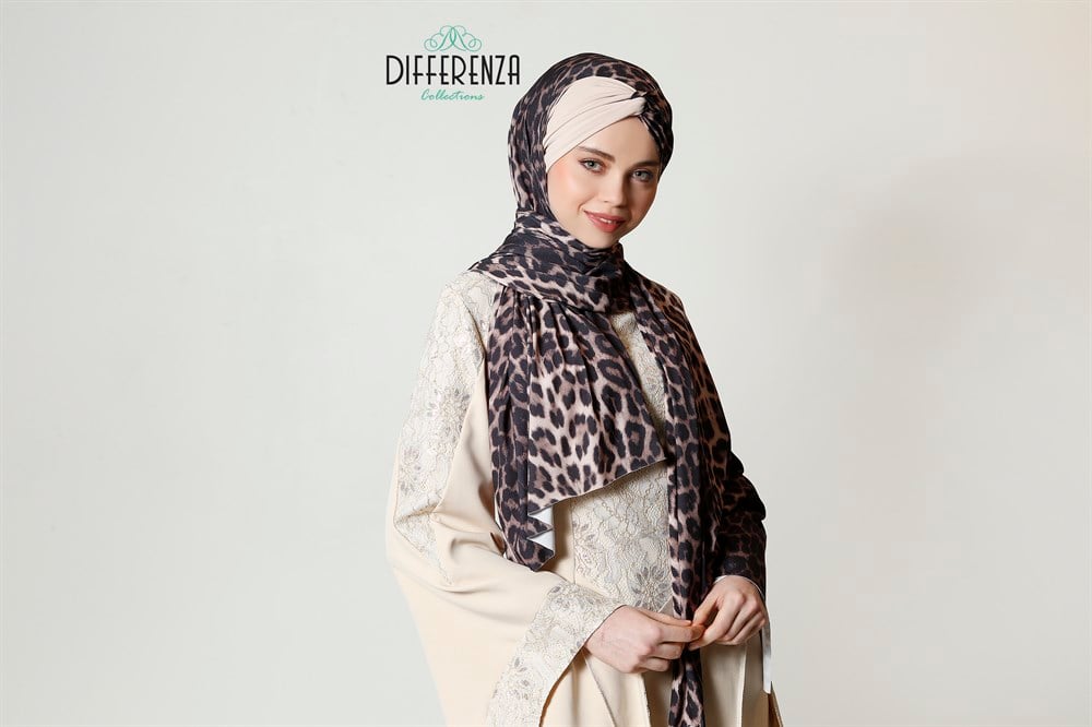 Düğüm Sandy Leopar Şal-Bej Tek Taraf
