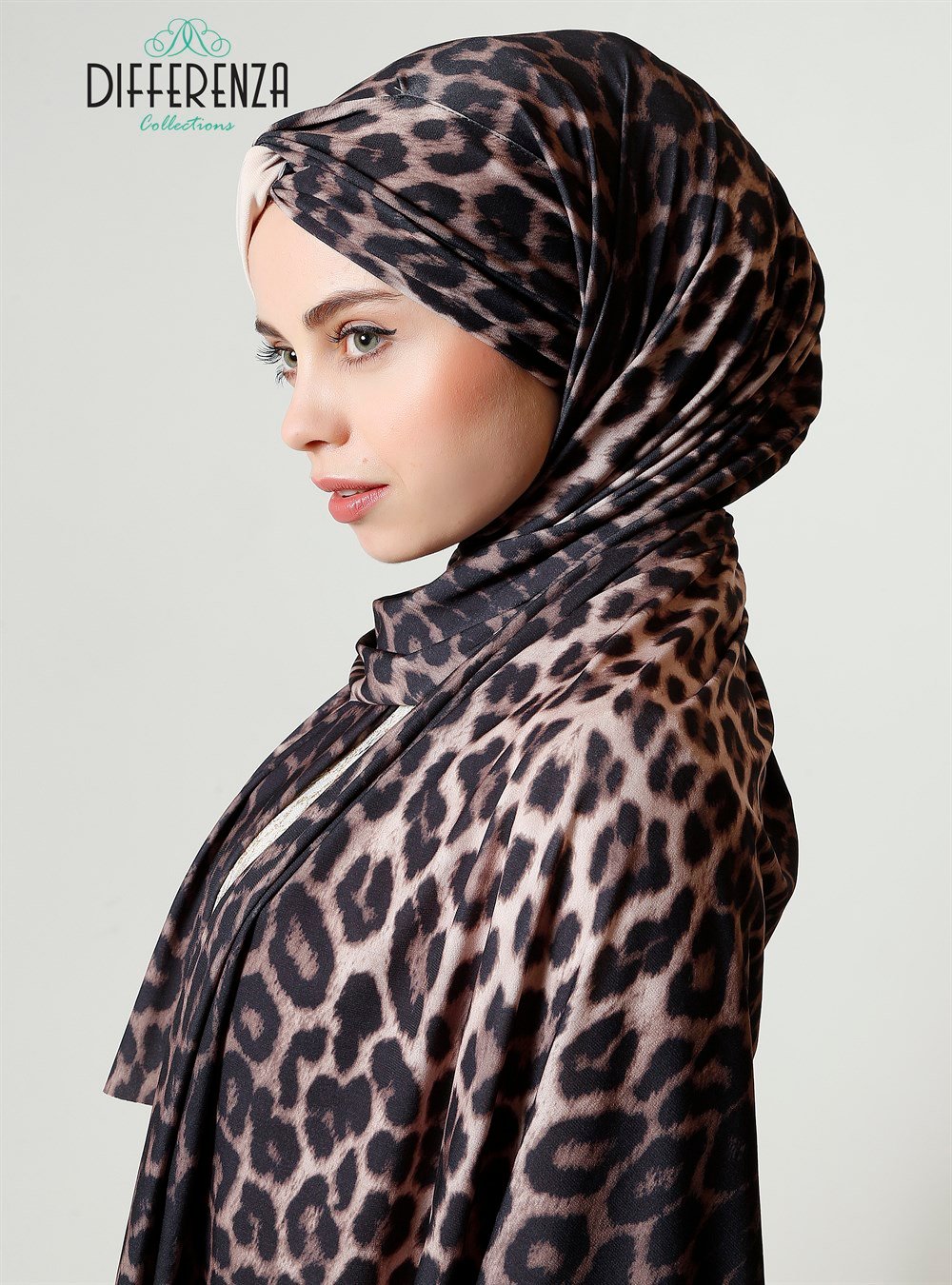 Düğüm Sandy Leopar Şal-Bej Tek Taraf