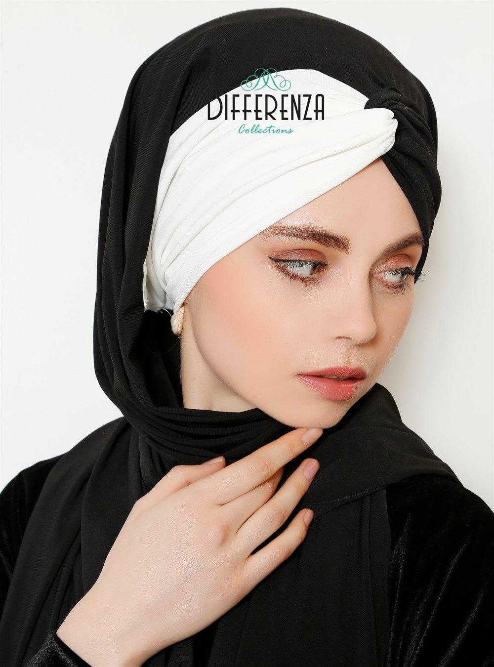 Düğüm Sandy Şal -Siyah Beyaz