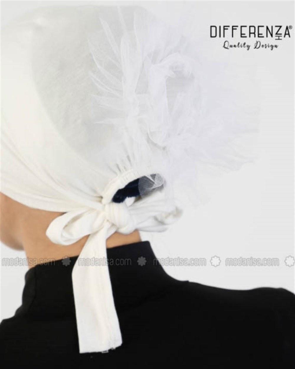 Düşük Topuzlu Bone-Beyaz