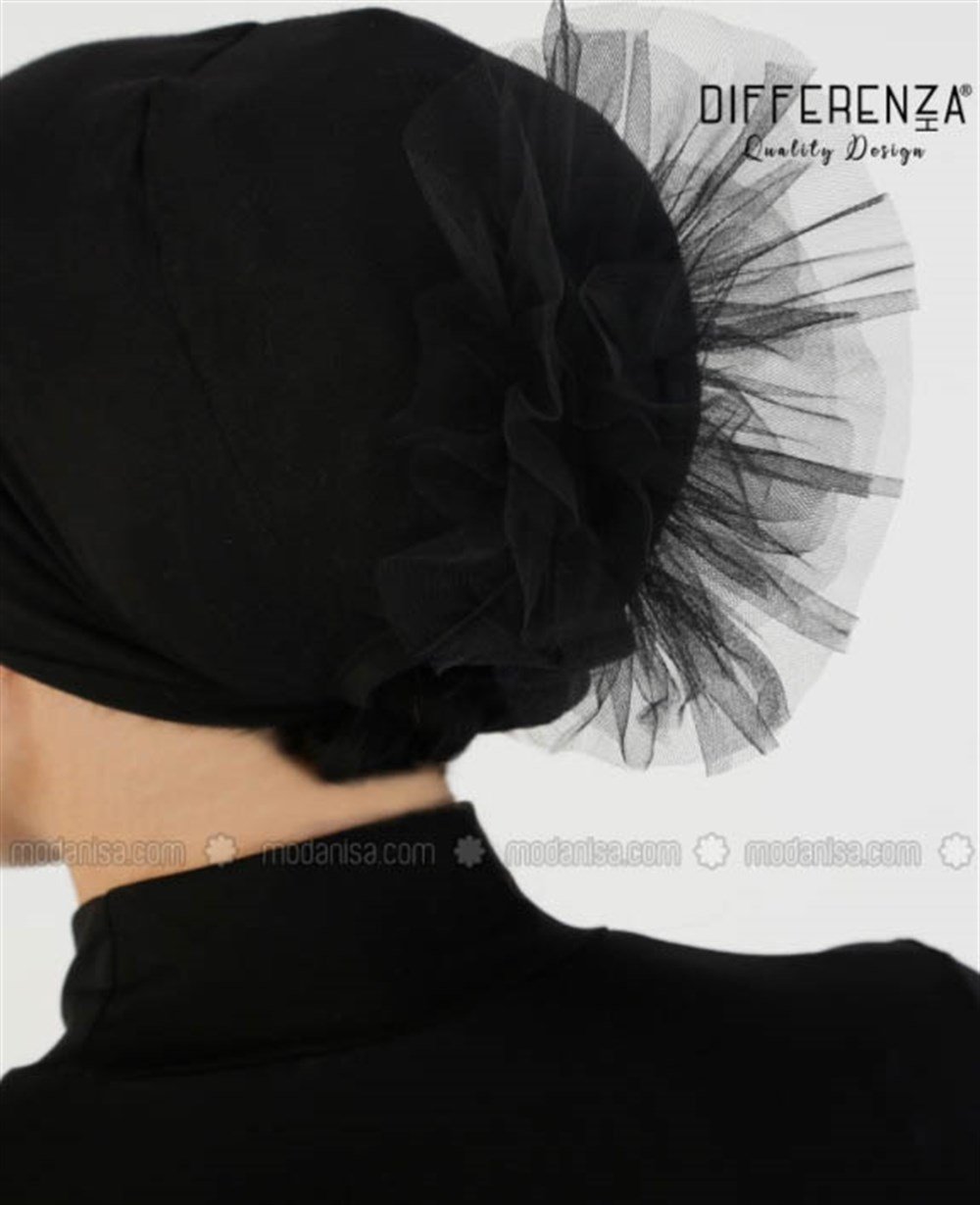 Düşük Topuzlu Bone-Siyah