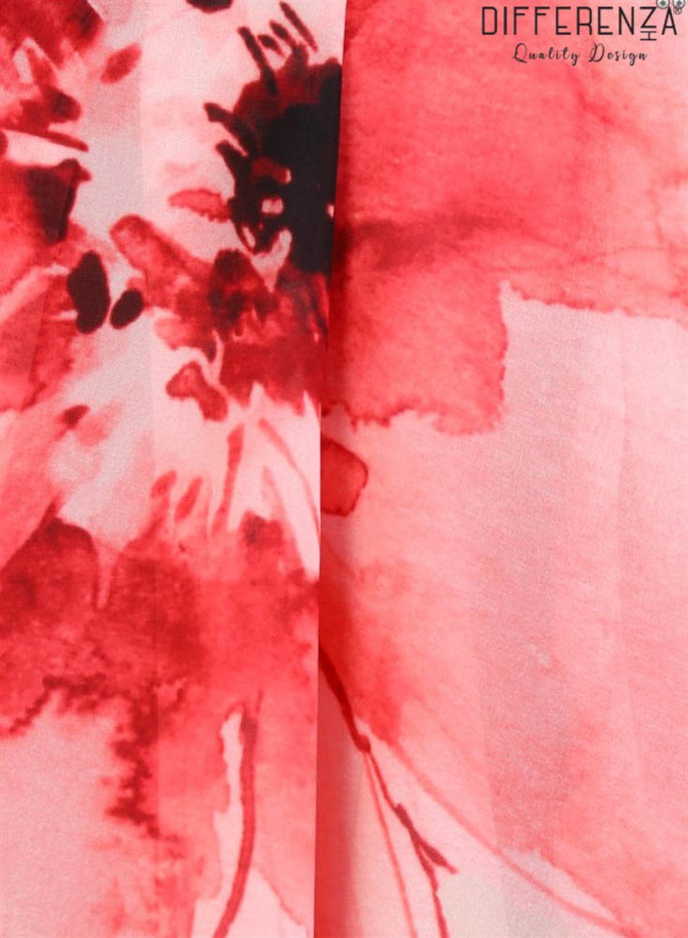 Flora Basic Desenli Şal-Kırmızı