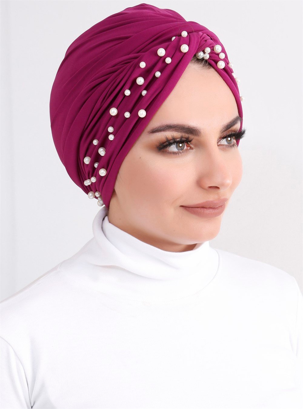 İncili Dolama Bone - Fuşya