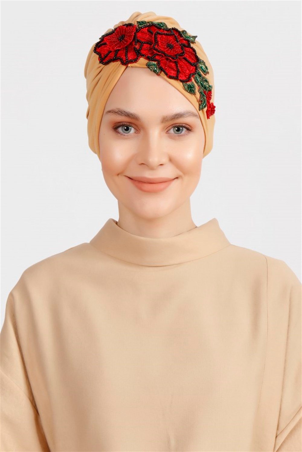 İşlemeli Red Rose -Hardal