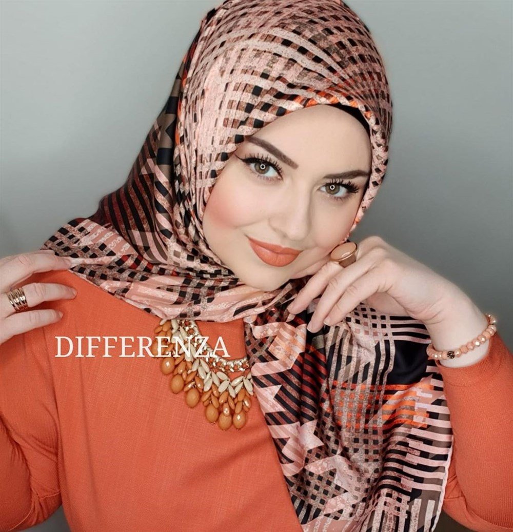 Kaz Ayağı Şerit Desen - Nude / Bordo