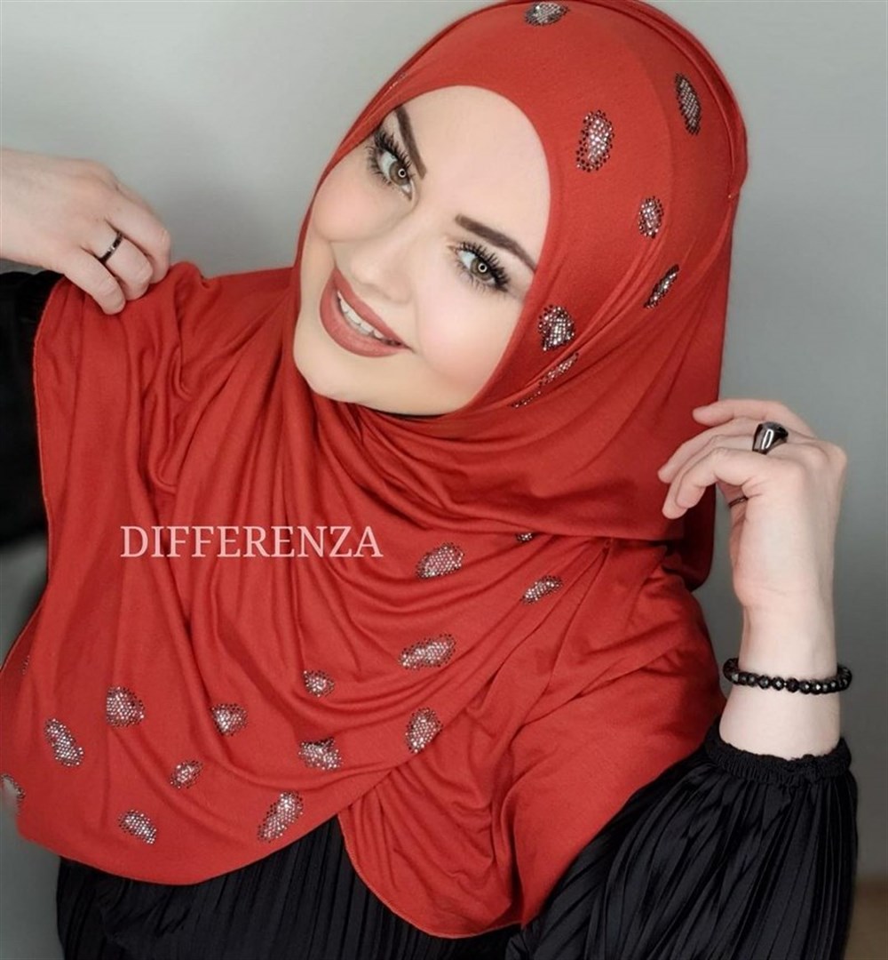 LEOPAR TAŞLI PENYE ŞAL-Kiremit